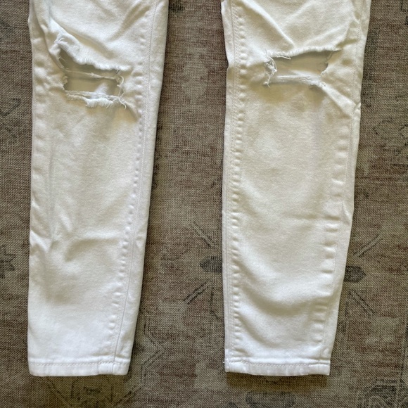 ASOS Ridley Skinny Ankle Grazer White Jeans Rip - Picture 6 of 6